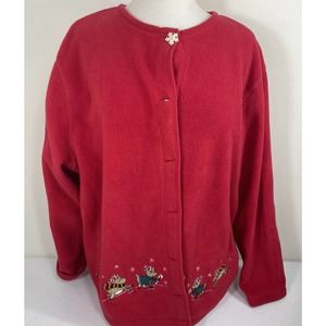 Christmas Reindeer Holiday Sweater Tacky Party C&B Croft Barrow Snowflake W 2x